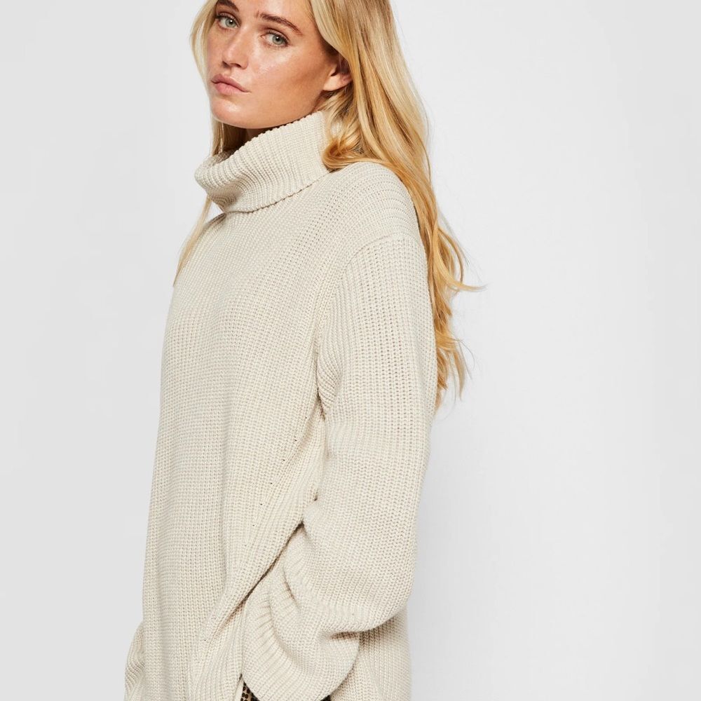 Aerie Cream Cowl Neck Sweater